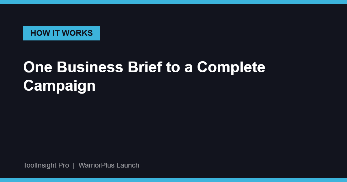 How AdFlow AI Builder works - from one business brief to a complete campaign