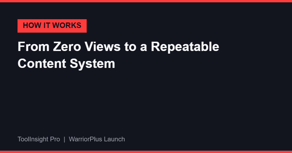 How YouTube's $1 Secret works — from zero views to a repeatable content system