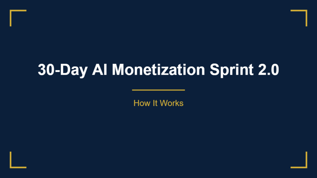 how 30-Day AI Monetization Sprint 2.0 works