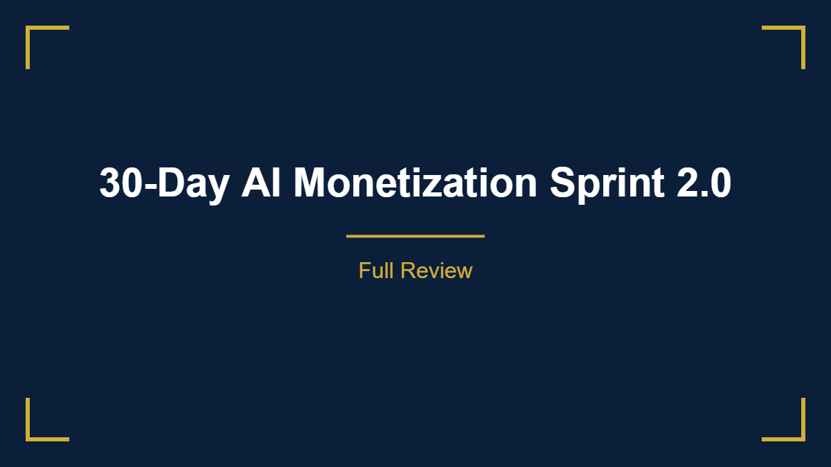 30-Day AI Monetization Sprint 2.0 review