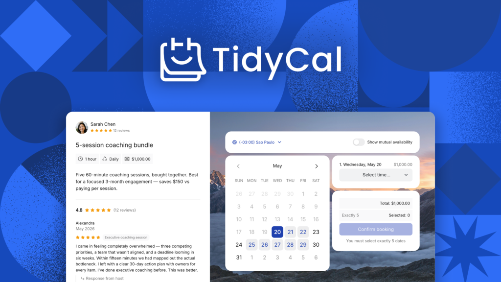 TidyCal scheduling app review 2026