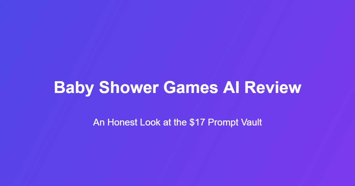 Baby Shower Games AI review