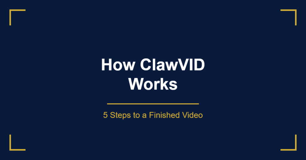 how ClawVID works AI video generation pipeline steps