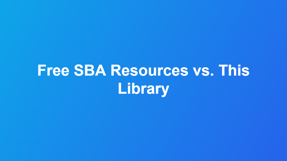 The Garage Business Blueprint alternatives: free SBA resources compared