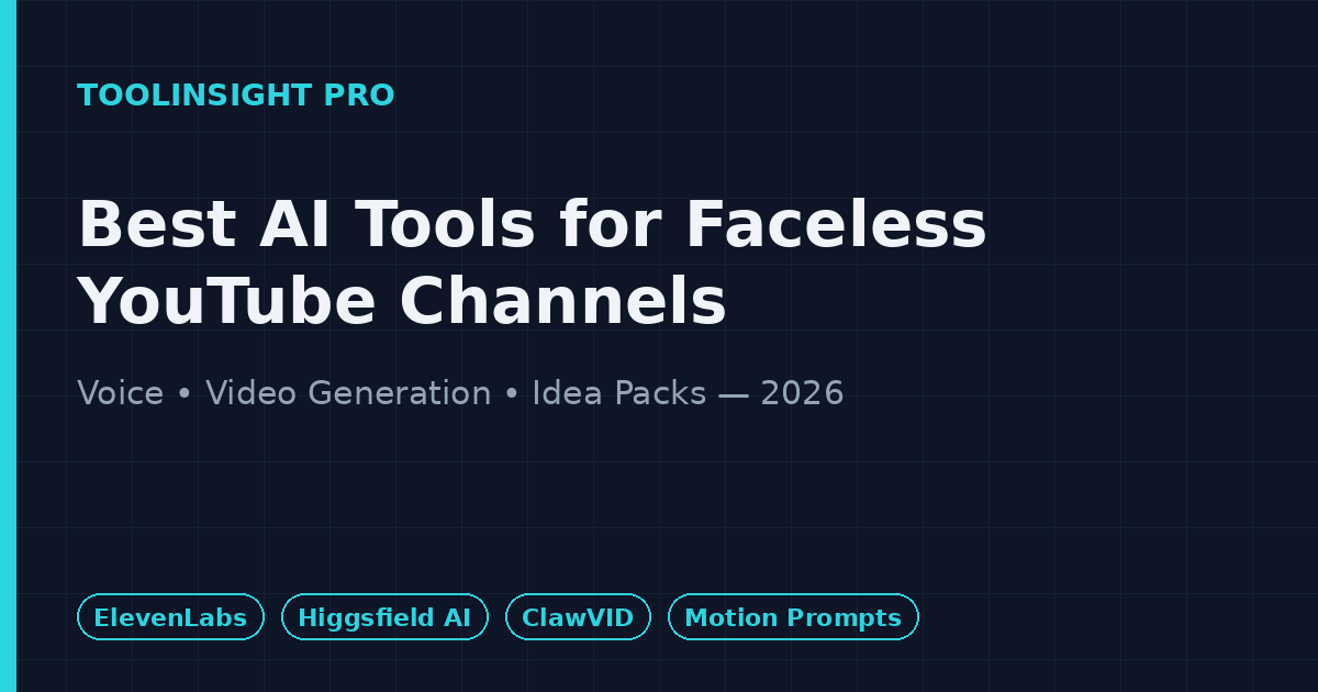 Best AI tools for faceless YouTube channels in 2026 - voice, video, and idea generation