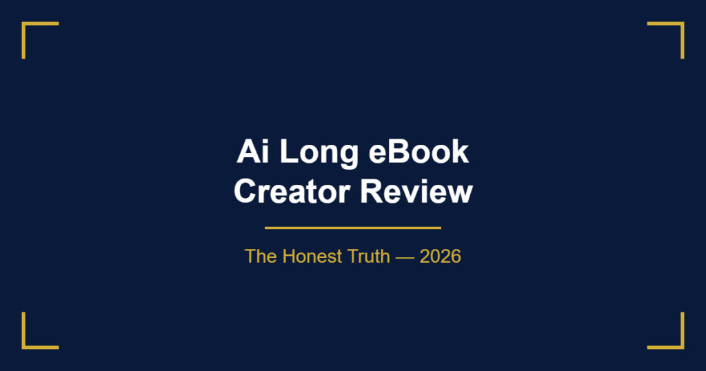 Ai Long eBook Creator review honest assessment