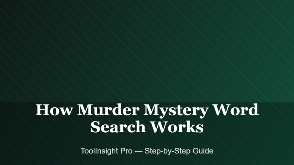 how Murder Mystery Word Search works