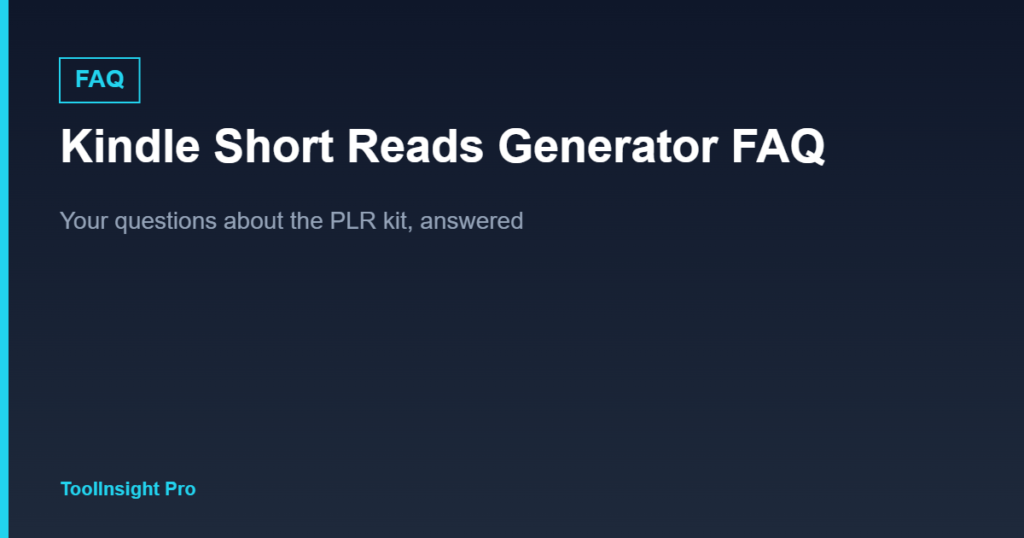 Kindle Short Reads Generator FAQ