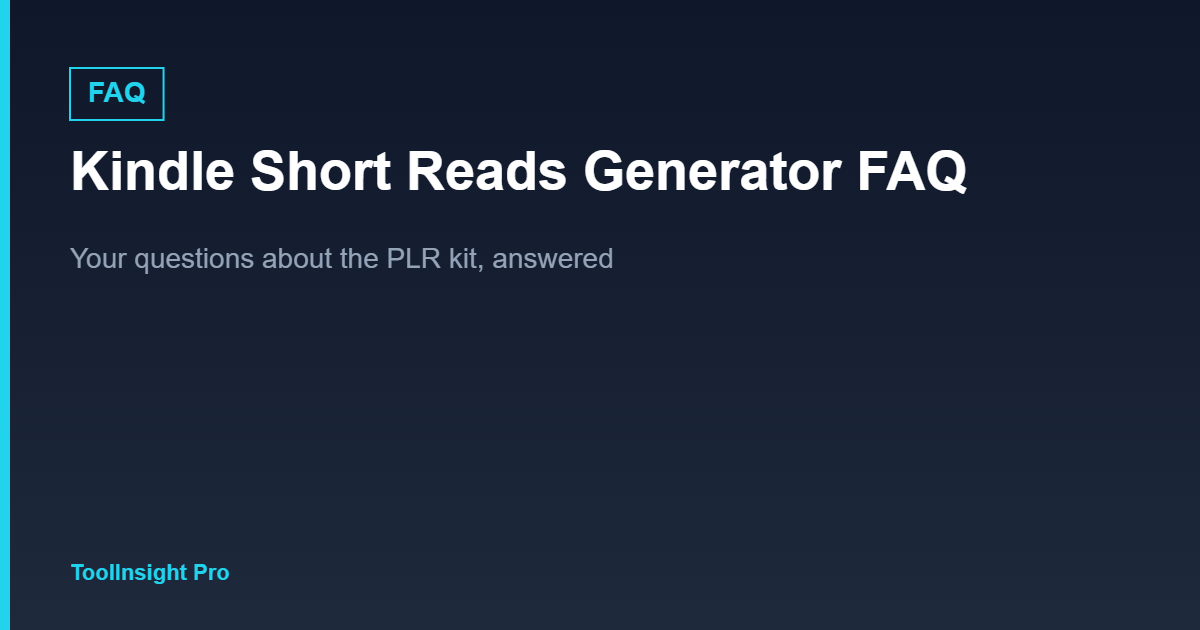 Kindle Short Reads Generator FAQ