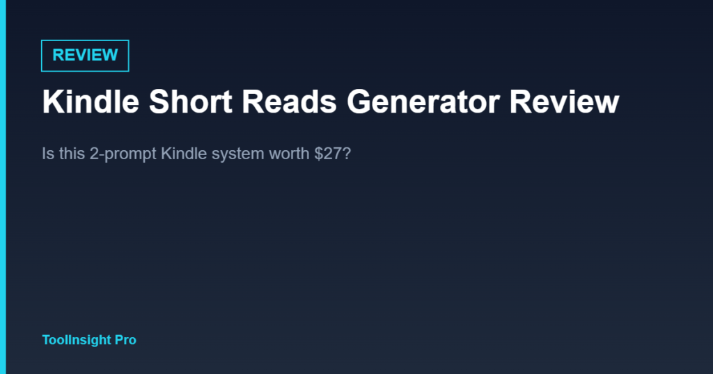 Kindle Short Reads Generator review