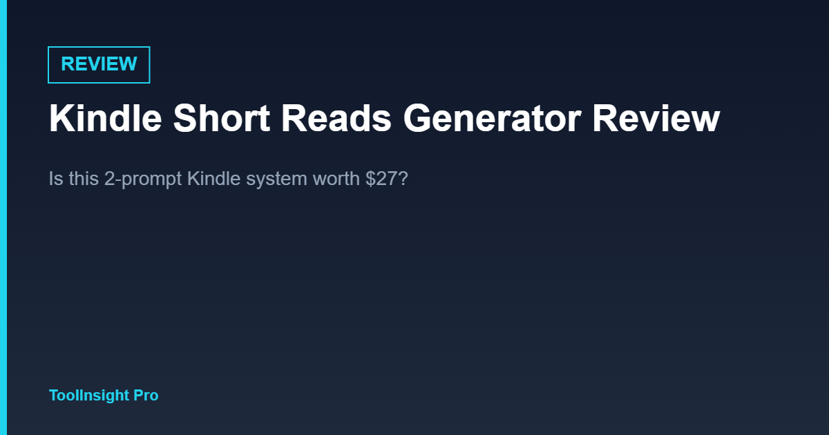 Kindle Short Reads Generator review