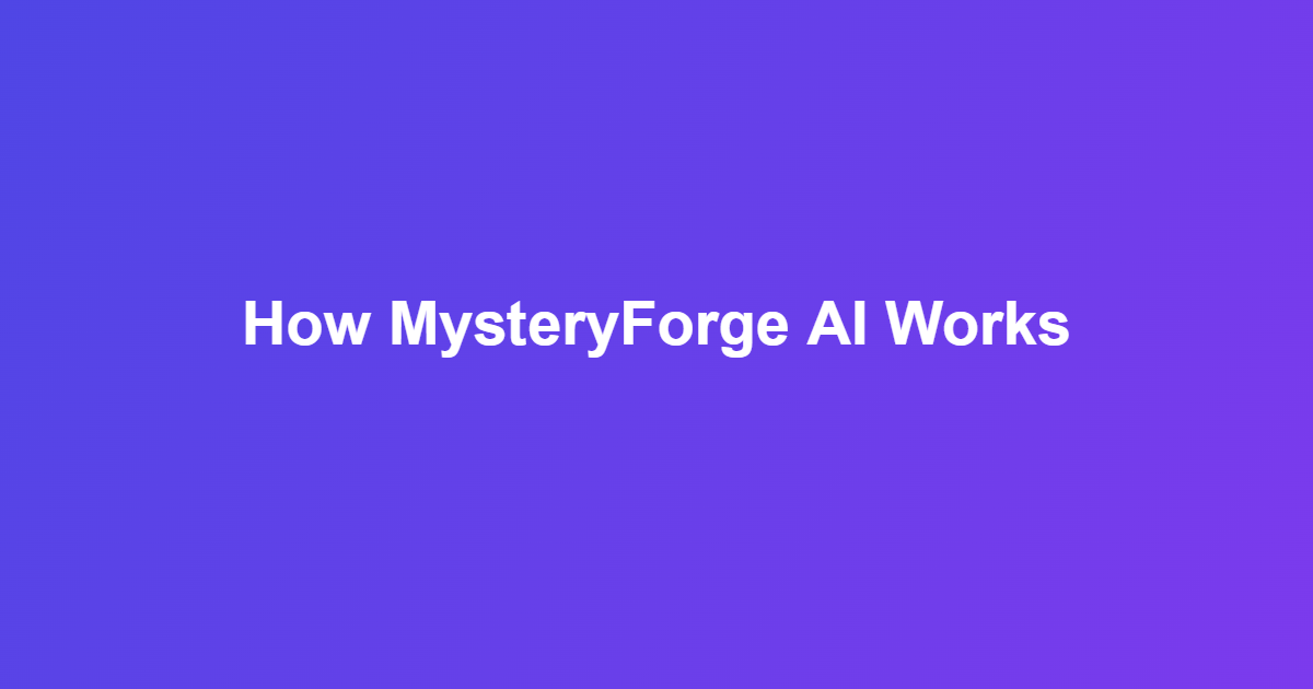 Diagram showing how MysteryForge AI works with blueprints and the MASTER_ENGINE.md prompt