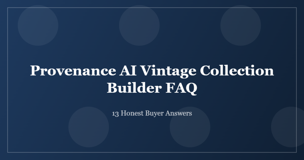Provenance AI Vintage Collection Builder FAQ questions and answers