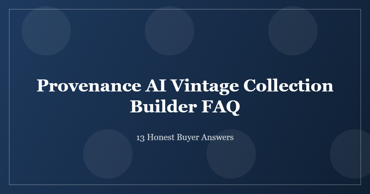 Provenance AI Vintage Collection Builder FAQ questions and answers