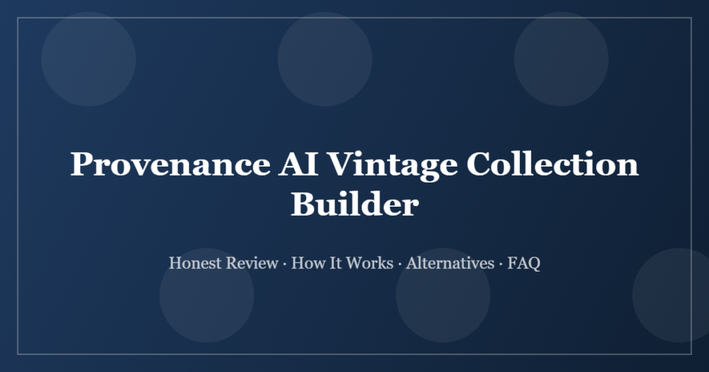 Provenance AI Vintage Collection Builder review — invented-archive prompt system