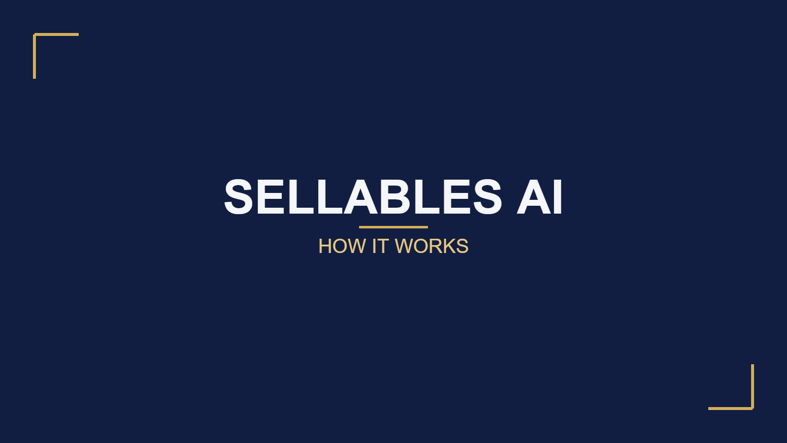 How Sellables AI works — step-by-step title card